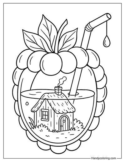 Blackberry Star Cottage Coloring Page