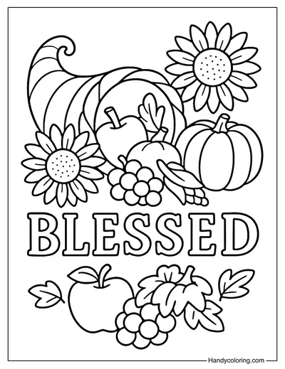 Blessed Cornucopia Coloring Page