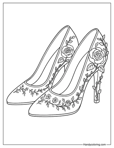 Bloom Heels Coloring Page