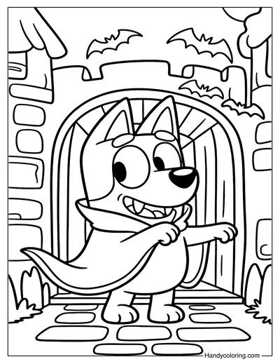 Bluey Halloween Coloring Page