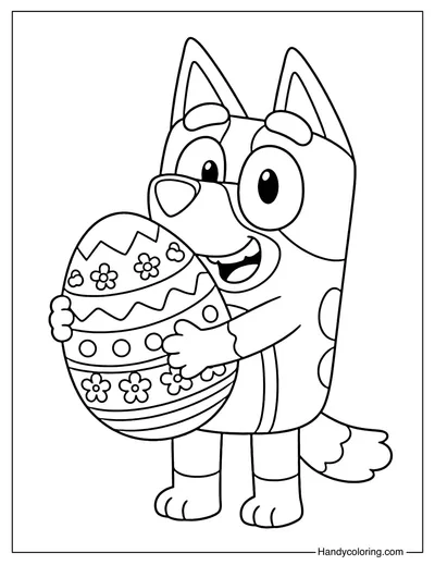 Bluey Holding Easter Egg
