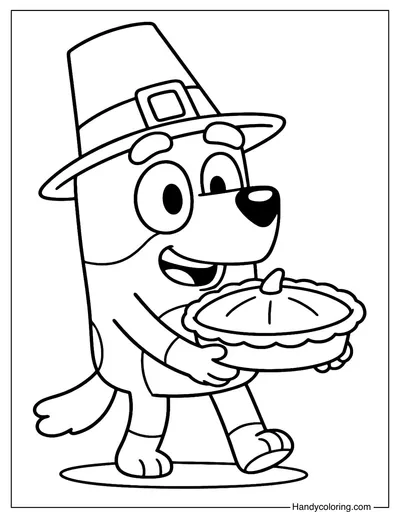 Bluey Pilgrim Coloring Page