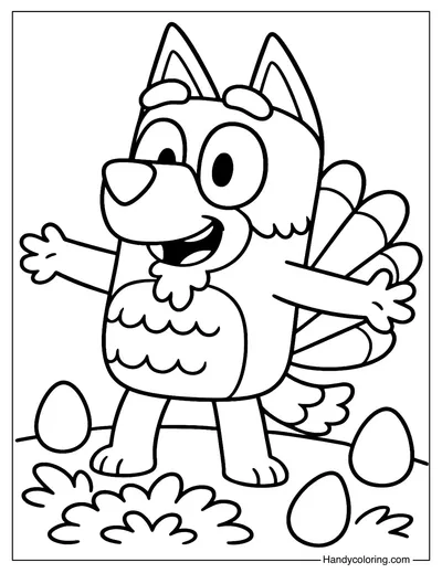 Bluey Thanksgiving Coloring Page