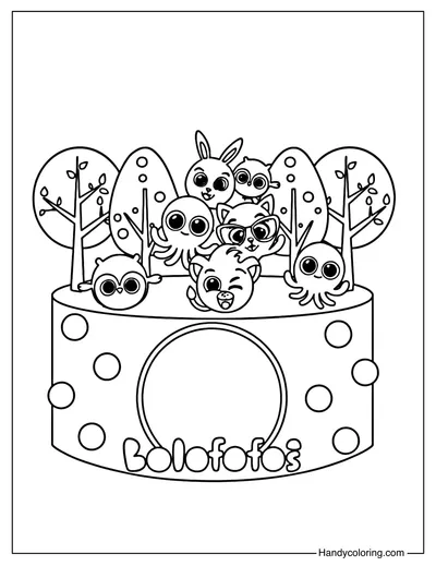 Bolofofos Birthday Cake Coloring Page