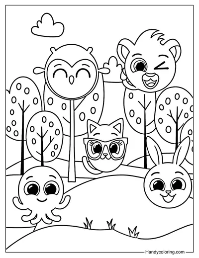 Bolofofos in Forest Coloring Page