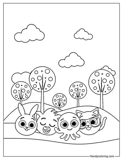 Bolofofos in the Park Coloring Page