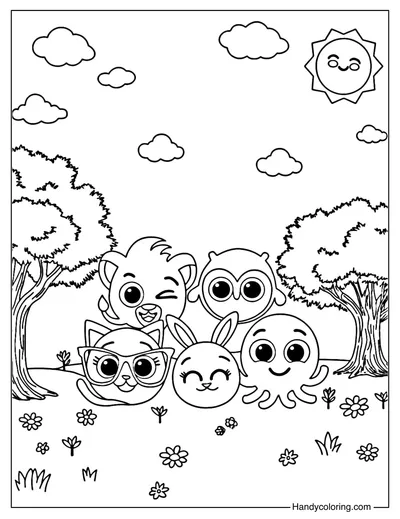 Bolofofos on a Sunny Day Coloring Page