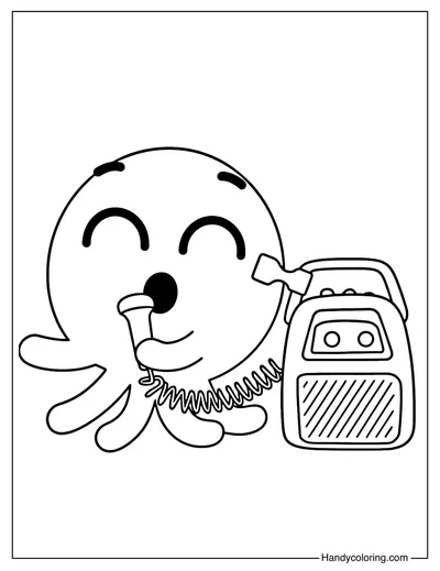 Bolofofos Pow with Microphone Coloring Page