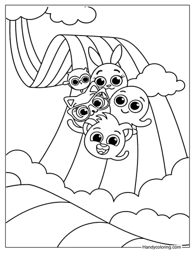 Bolofofos Rainbow Adventure Coloring Page