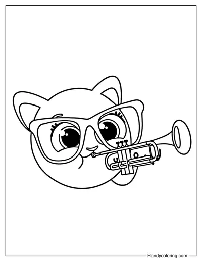 Bolofofos Sophie with Trumpet Coloring Page
