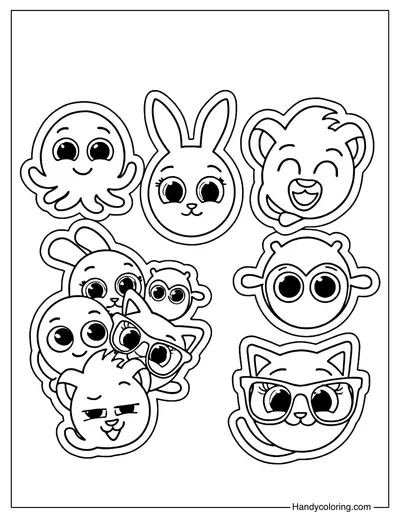 Bolofofos Stickers Coloring Page