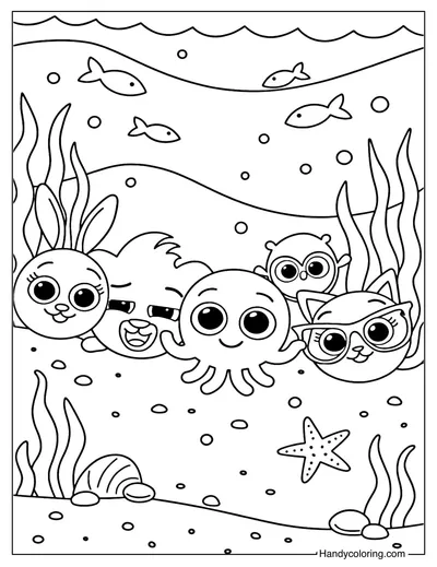 Bolofofos Under the Sea Coloring Page