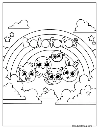 Bolofofos with Rainbow Coloring Page