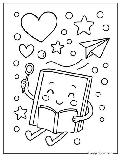 Book Bubbles Dream Coloring Page