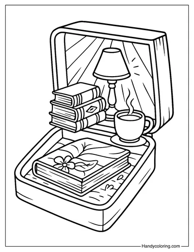 Book Powder Compact Coloring Page