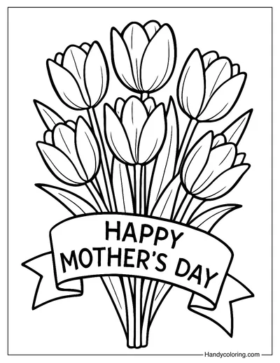 Bouquet for Mom Coloring Page
