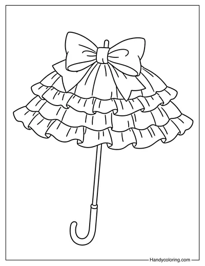 Bow Ribbon Umbrella Coloring Page