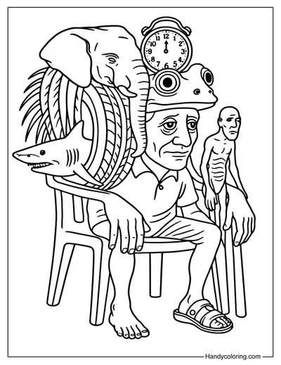 Brainrot Coloring Page Printable
