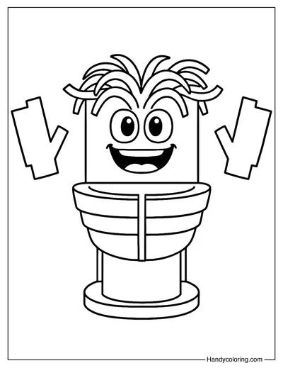 Brainrot Spaghetti Tualetti Coloring Page