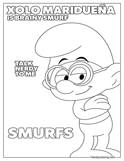 Brainy Smurf Smurfs Movie Coloring Page