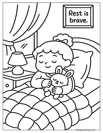 Brave Enough to Rest Coloring Page