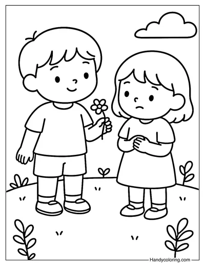 Brave to Say Sorry Coloring Page