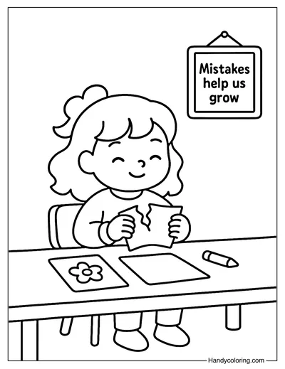 Brave with Mistakes Coloring Page