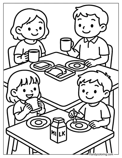 Breakfast Time Coloring Page
