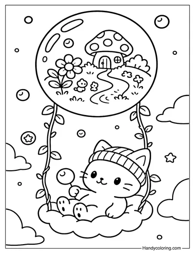 Bubble World Swing Coloring Page