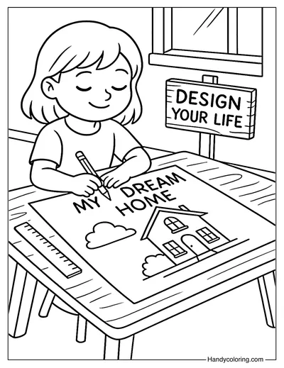 Build Your Dream House Coloring Page