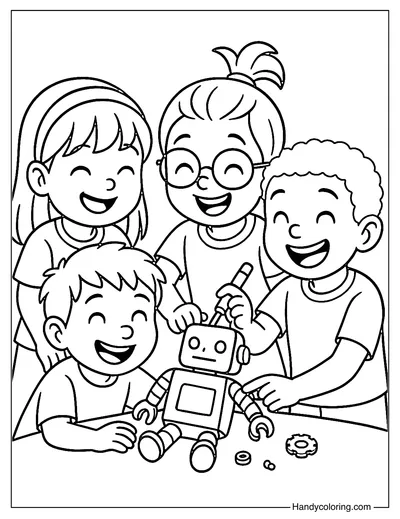 Building Toy Together Coloring Page