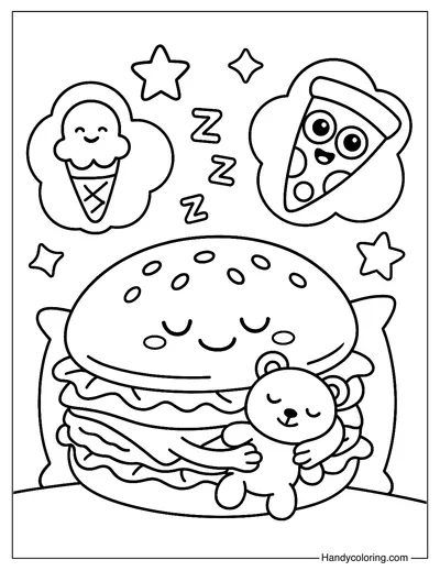Burger Dreams Coloring Page