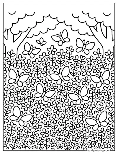 Butterfly Canopy Garden Coloring Page