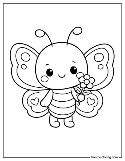 Butterfly Holding A Small Flower