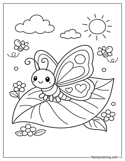 Butterfly On A Leaf