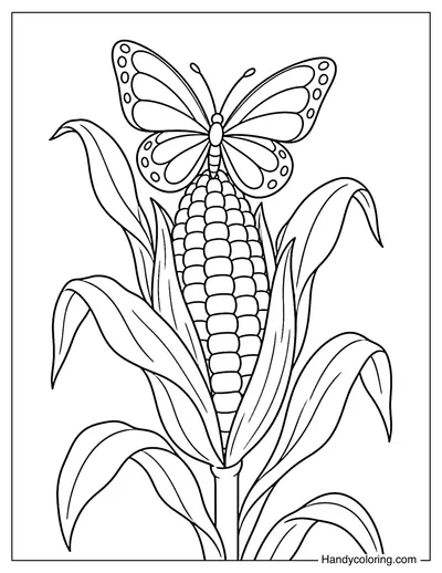 Butterfly Perched on a Corn
