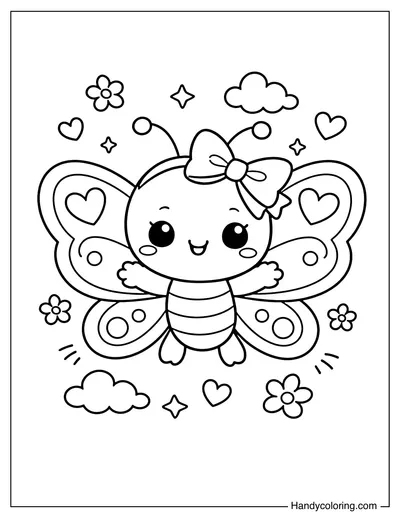 Butterfly Wearing A Bow On Head
