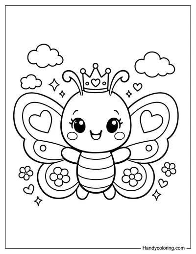 Butterfly Wearing A Small Crown