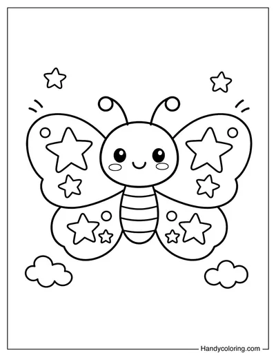 Butterfly With Star Patterns On Wings