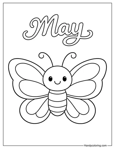 Butterfly with the word May