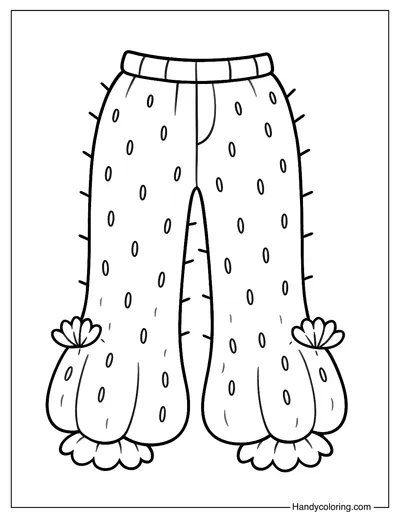 Cactus Bloom Pants Coloring Page