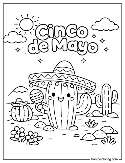 Cactus with The Words Cinco de Mayo