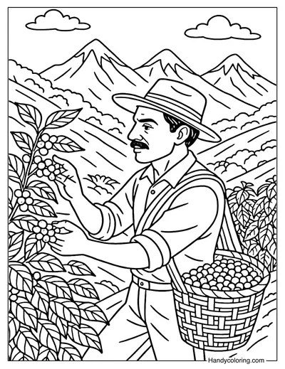 Cafe Harvest Coloring Page