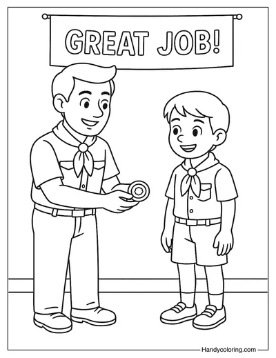Camp Badge Ceremony Coloring Page