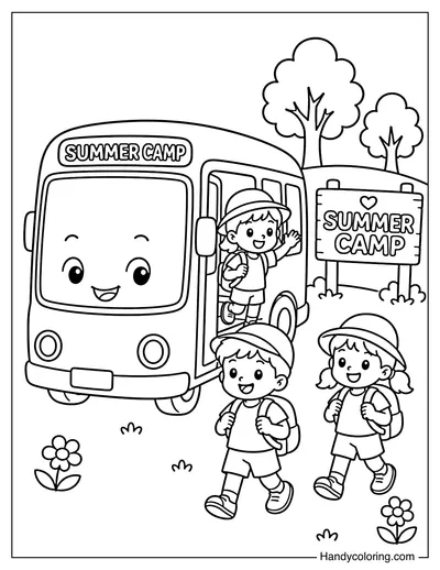 Camp Bus Arrival