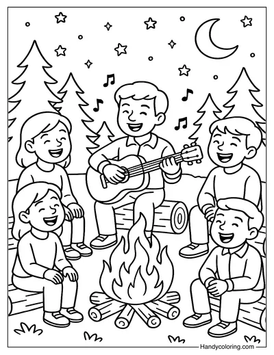 Campfire Songs Coloring Page