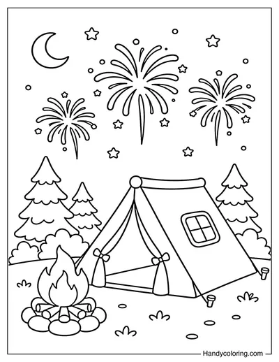 Camping Under Fireworks
