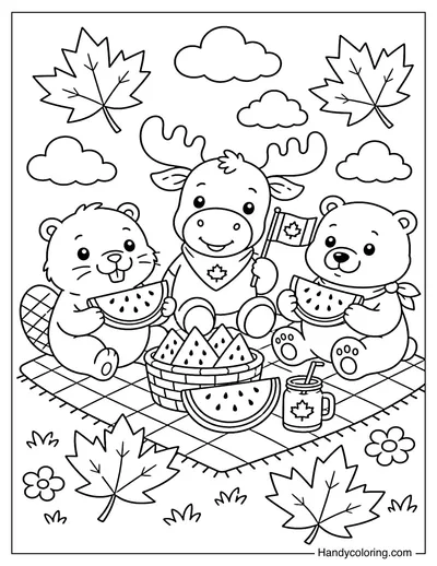 Canada Animals Picnic Together