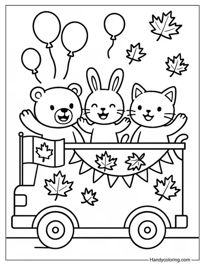 Canada Day Parade Float Coloring Page