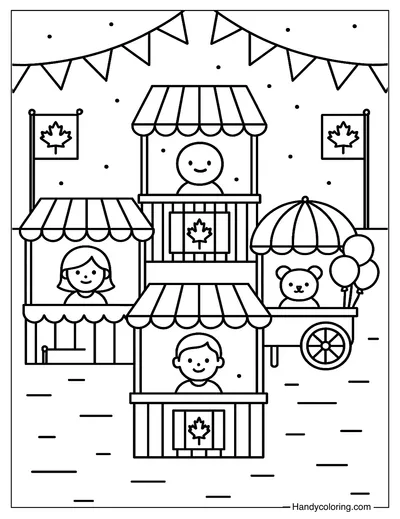 Canada Day Street Festival Coloring Page